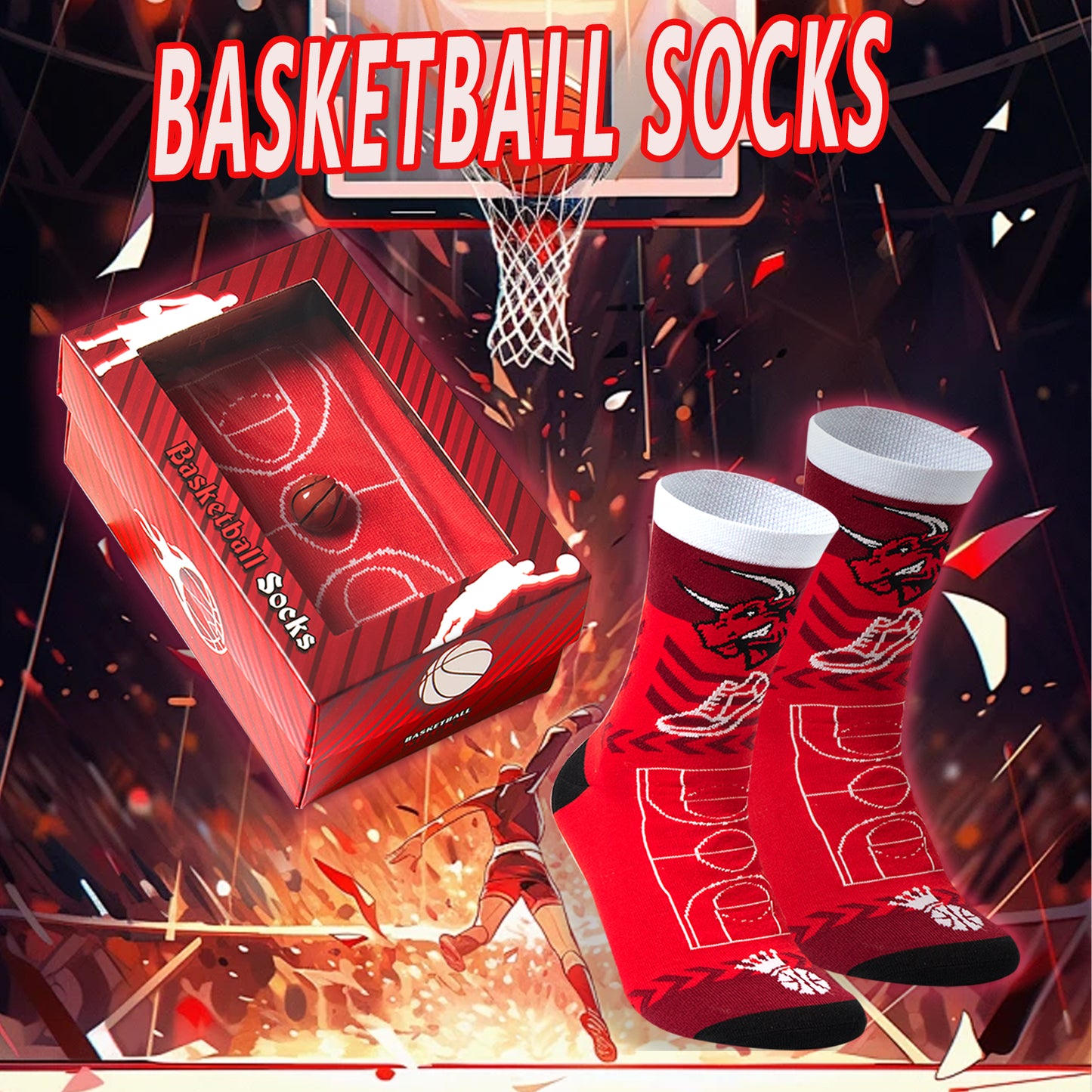 Basketball Creative Gift Socks - Red