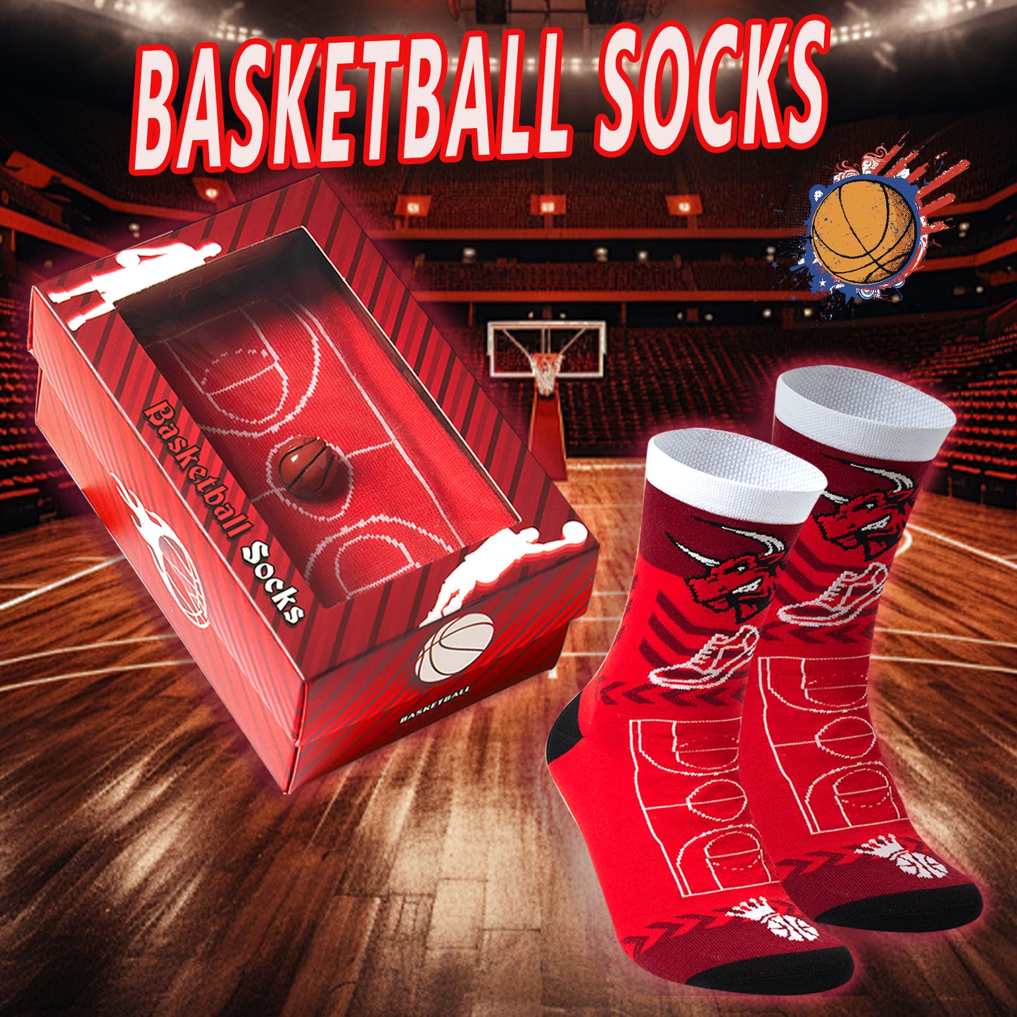 Basketball Creative Gift Socks - Red