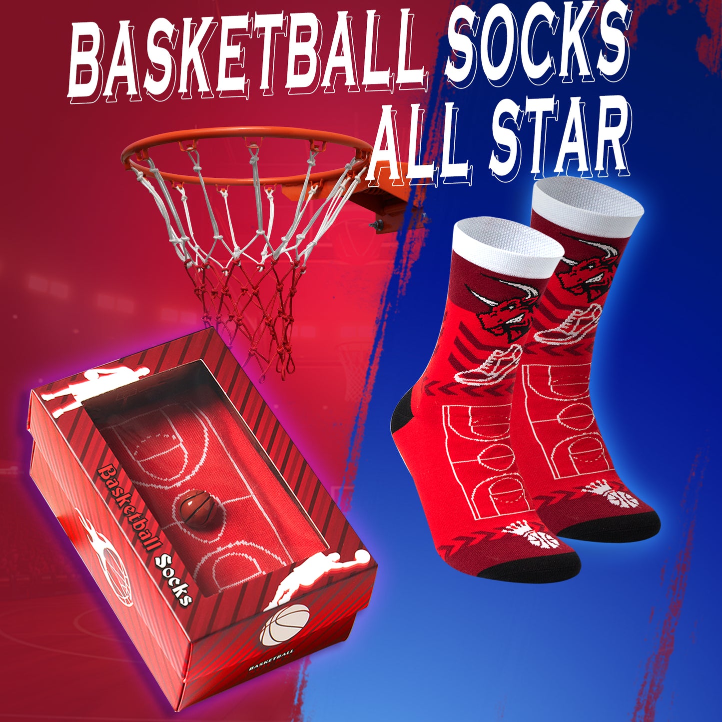 Basketball Creative Gift Socks - Red