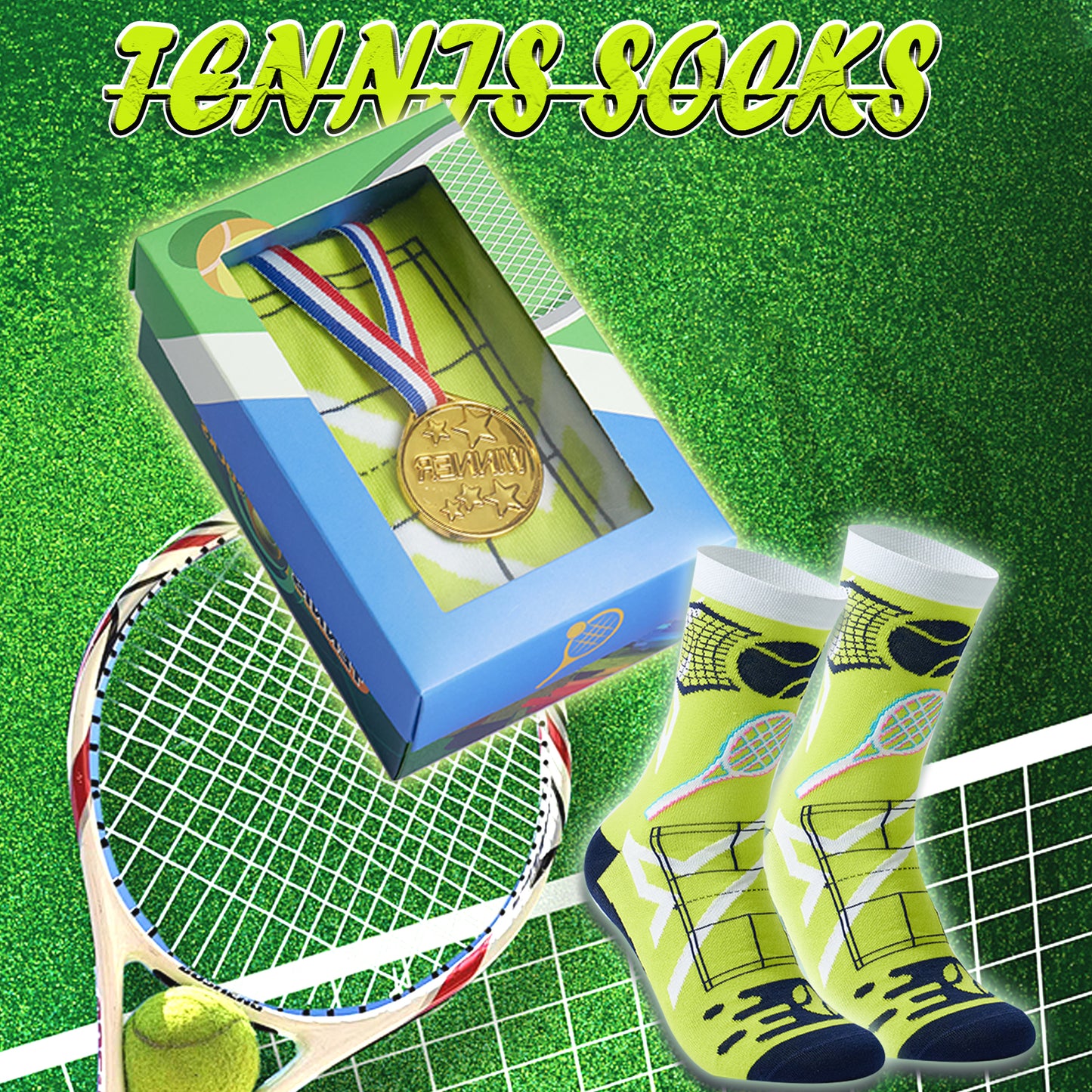 Tennis Creative Gift Box Tide Socks
