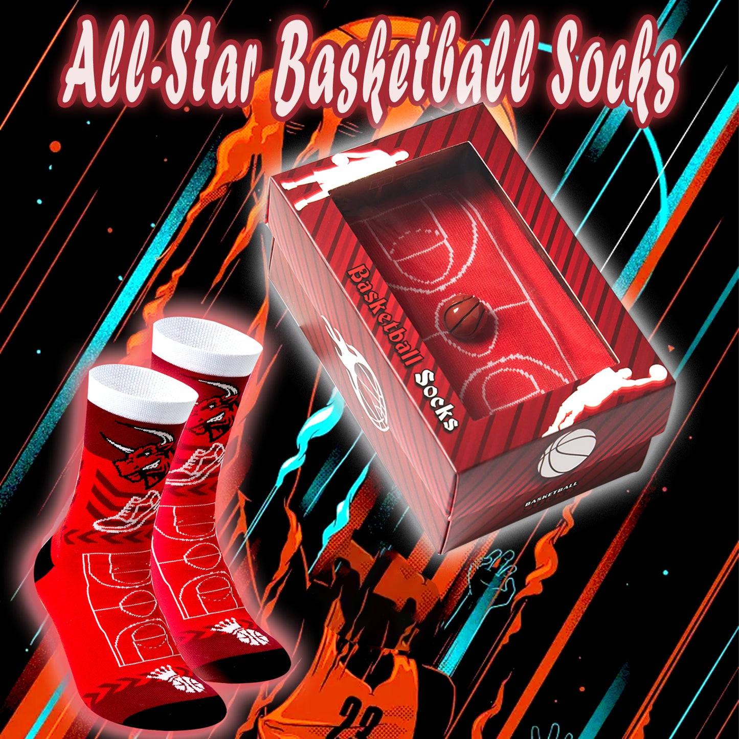 Basketball Creative Gift Socks - Red